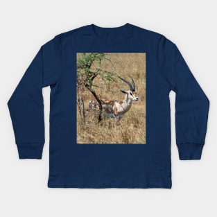 Wild Gazelle in Tanzania Kids Long Sleeve T-Shirt